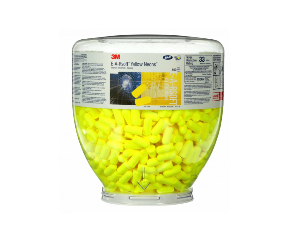 3M - E-A-Rsoft Yellow Neons One Touch Refill Earplugs Uncorded Regular Size - 391-1004