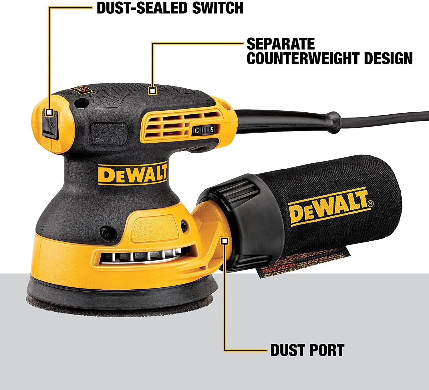 Dewalt Random Orbit Sander, Variable Speed, 5inchDWE6423